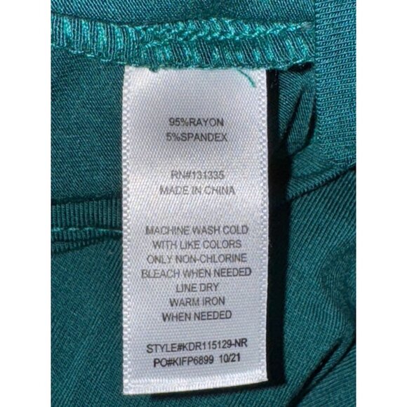 Teal Long Sleeve Dress By Socialite XL With Draped Knot Detail - Picture 3 of 10